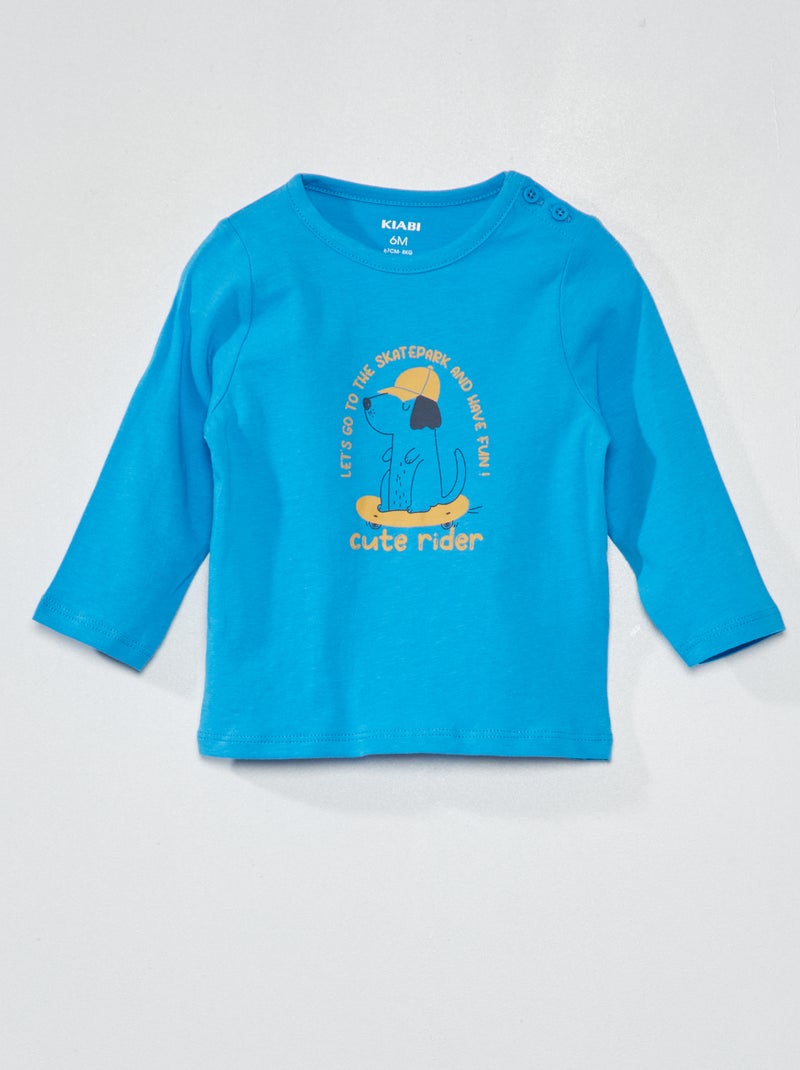 Camiseta de punto con estampado AZUL - Kiabi