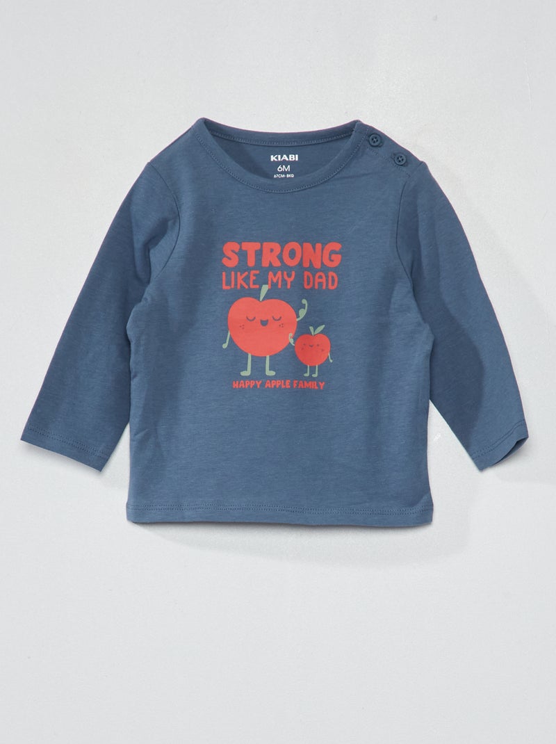 Camiseta de punto con estampado AZUL - Kiabi