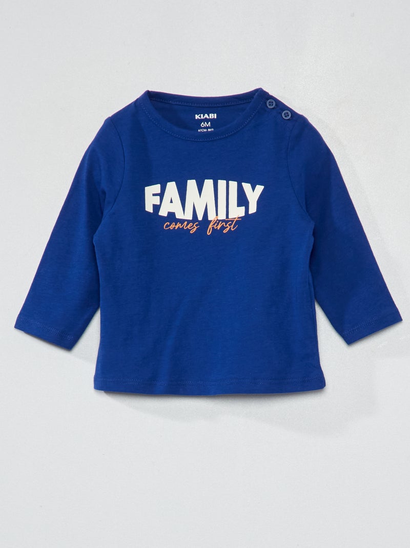 Camiseta de punto con estampado AZUL - Kiabi
