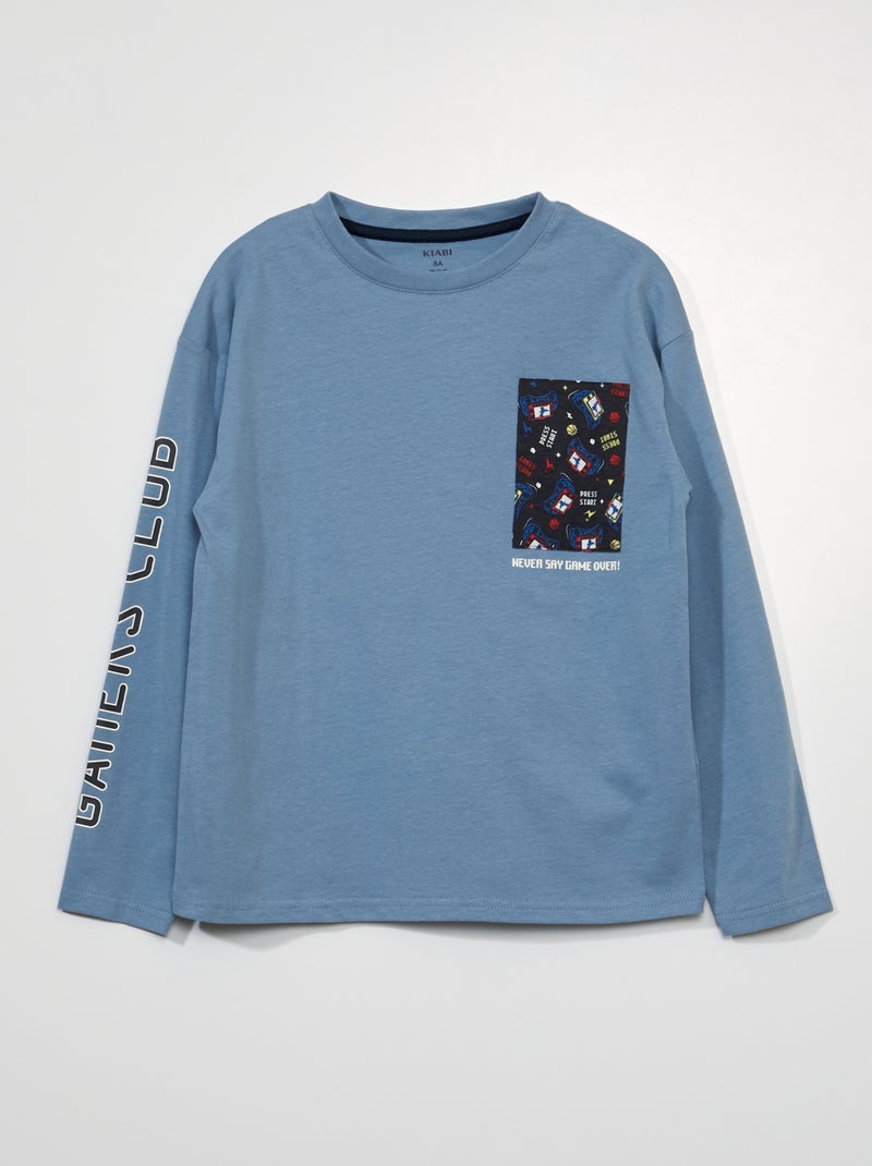 Camiseta de punto con estampado AZUL - Kiabi