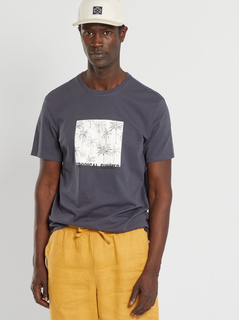 Camiseta de punto con estampado AZUL - Kiabi