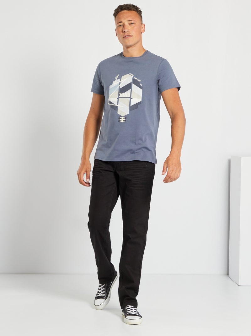Camiseta de punto con estampado AZUL - Kiabi