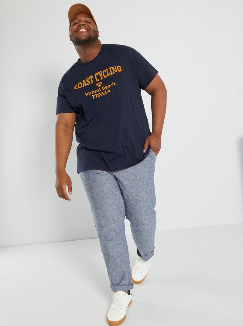 Camiseta de punto con estampado AZUL - Kiabi