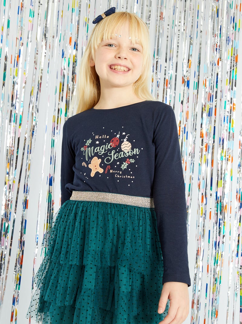 Camiseta de punto con estampado AZUL - Kiabi