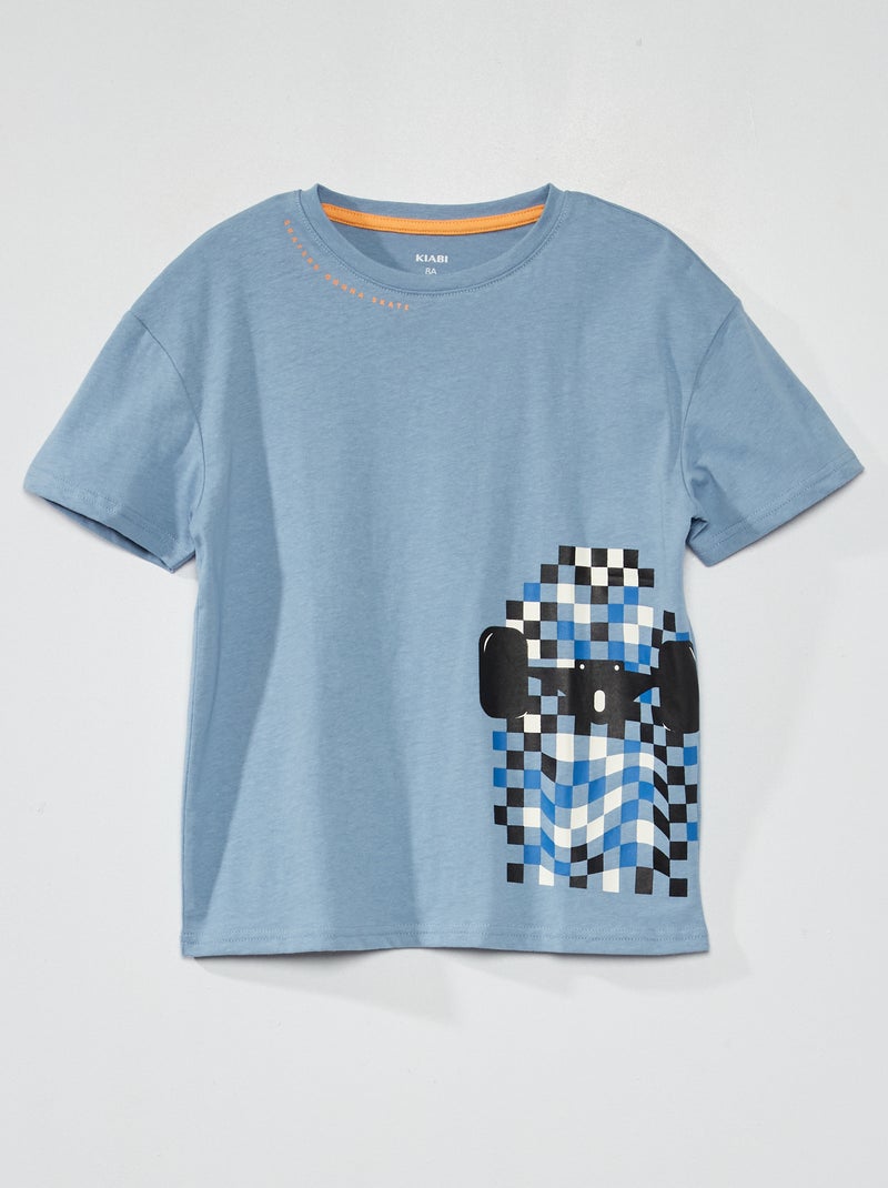 Camiseta de punto con estampado AZUL - Kiabi
