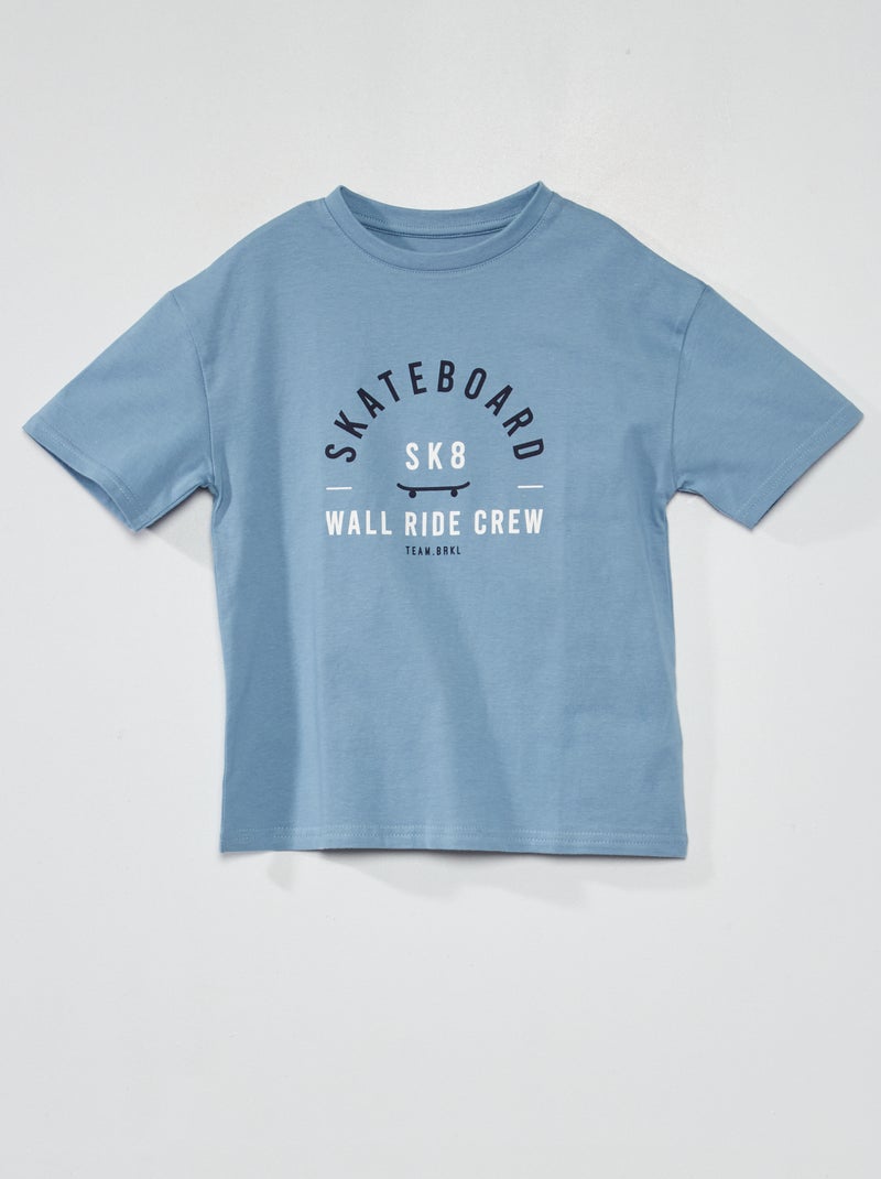 Camiseta de punto con estampado AZUL - Kiabi