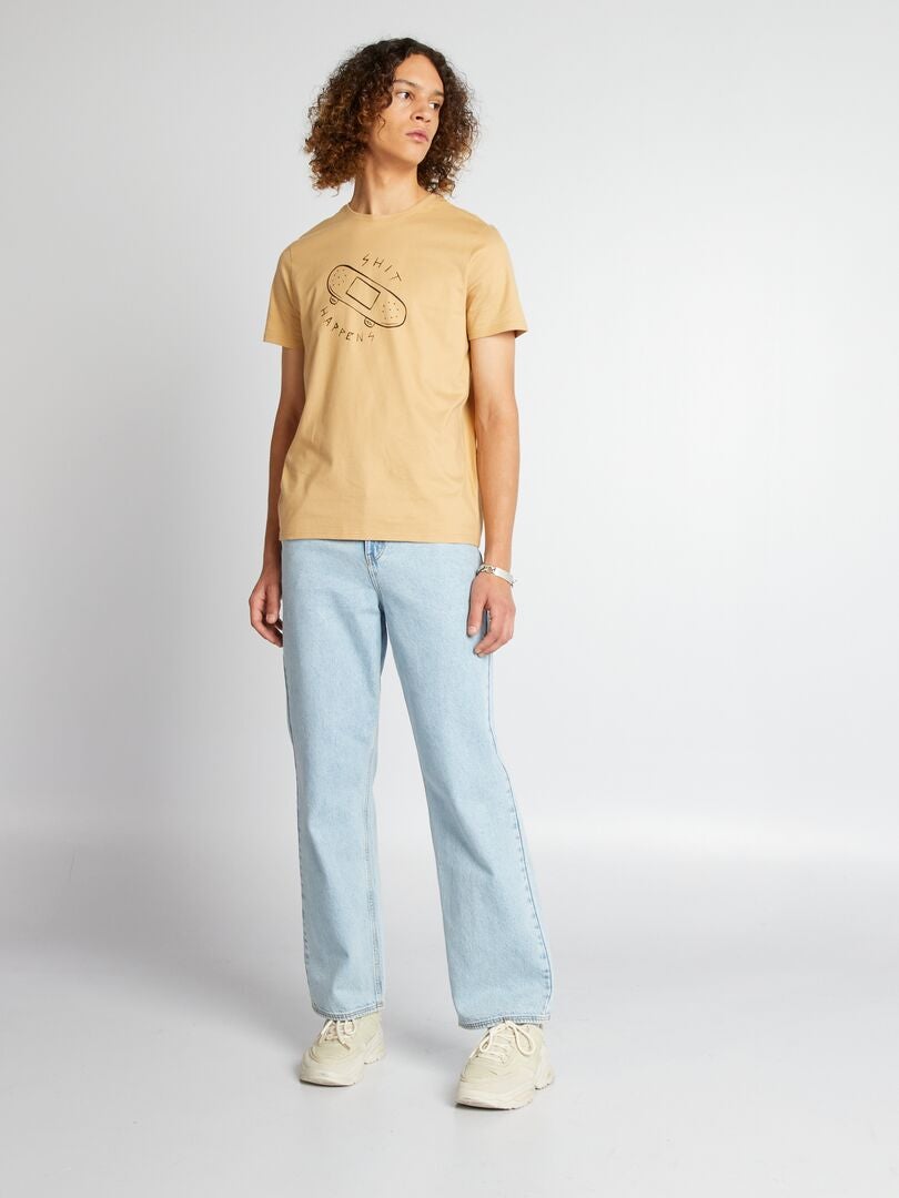 Camiseta de punto con estampado BEIGE - Kiabi