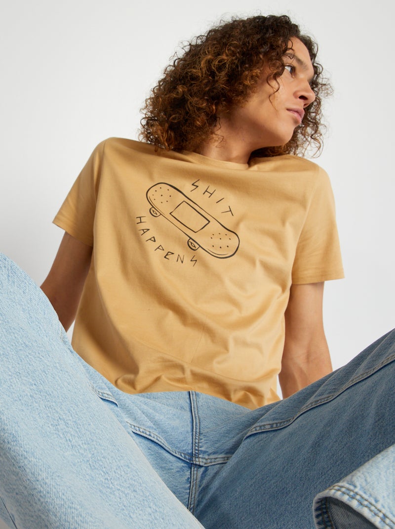 Camiseta de punto con estampado BEIGE - Kiabi