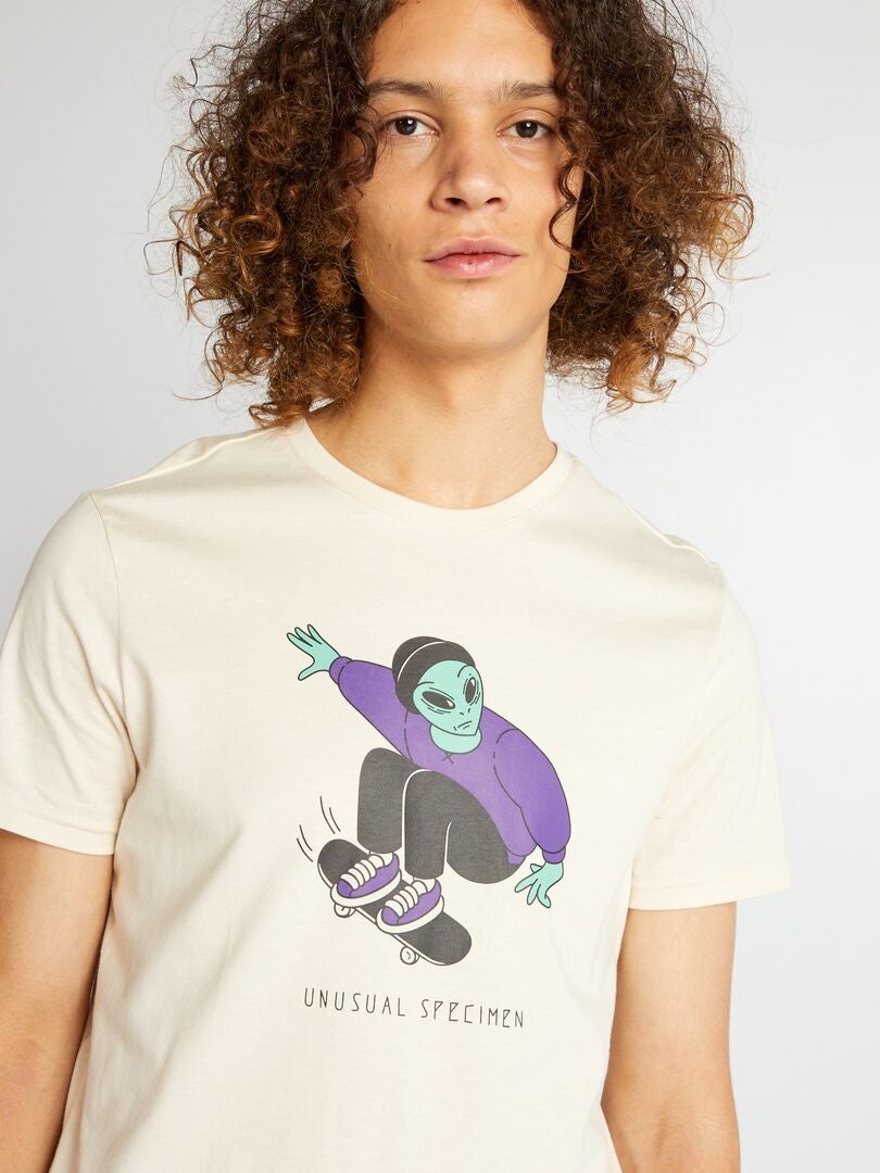 Camiseta de punto con estampado BEIGE - Kiabi