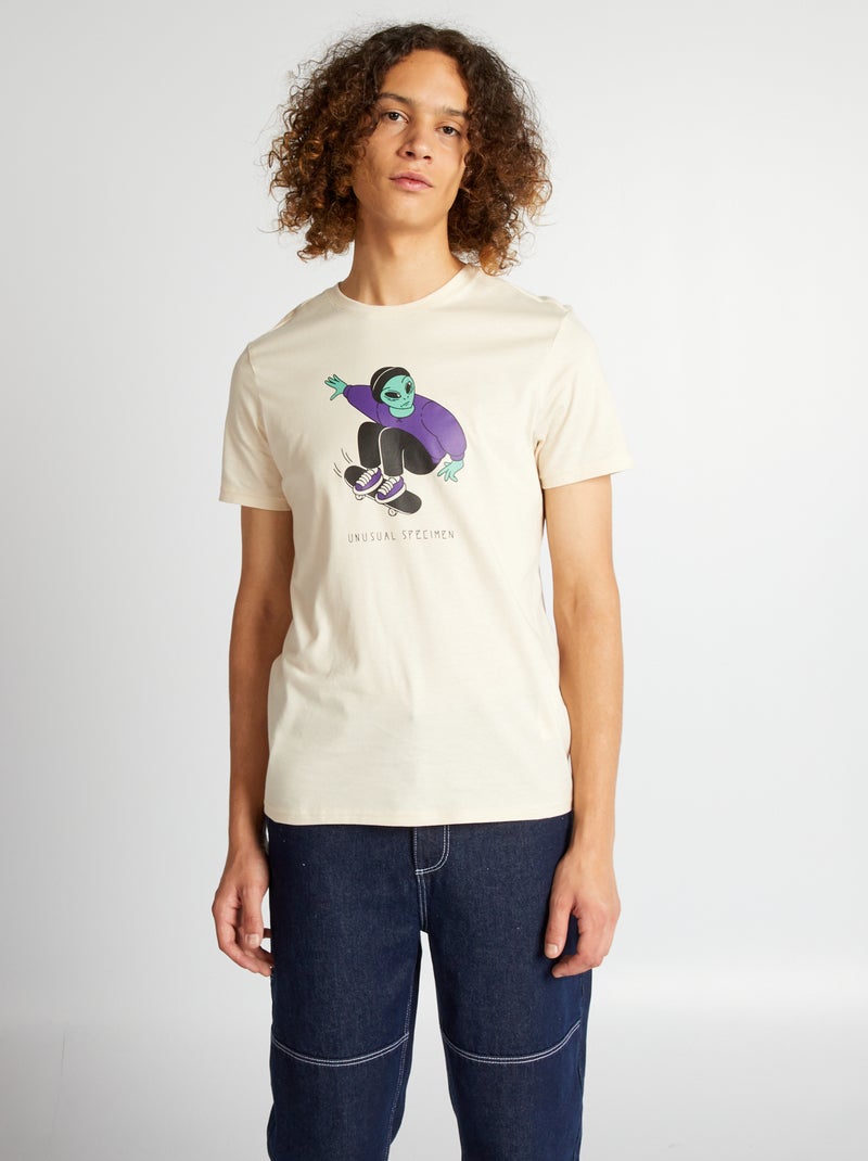 Camiseta de punto con estampado BEIGE - Kiabi