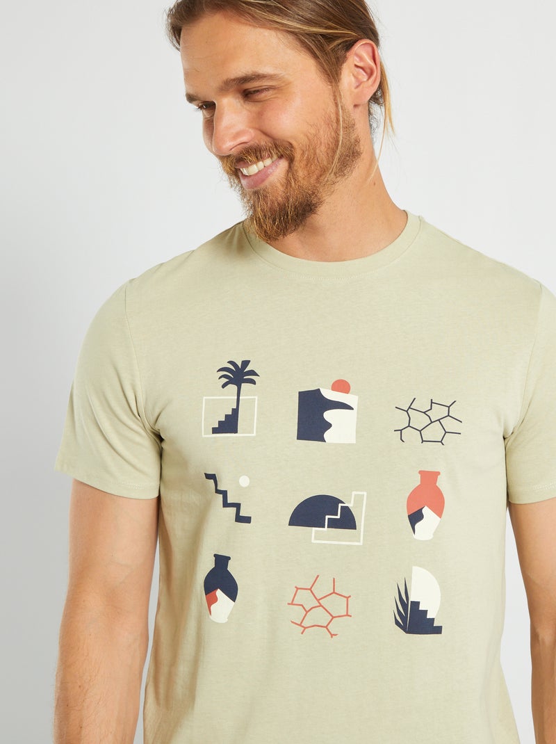 Camiseta de punto con estampado BEIGE - Kiabi