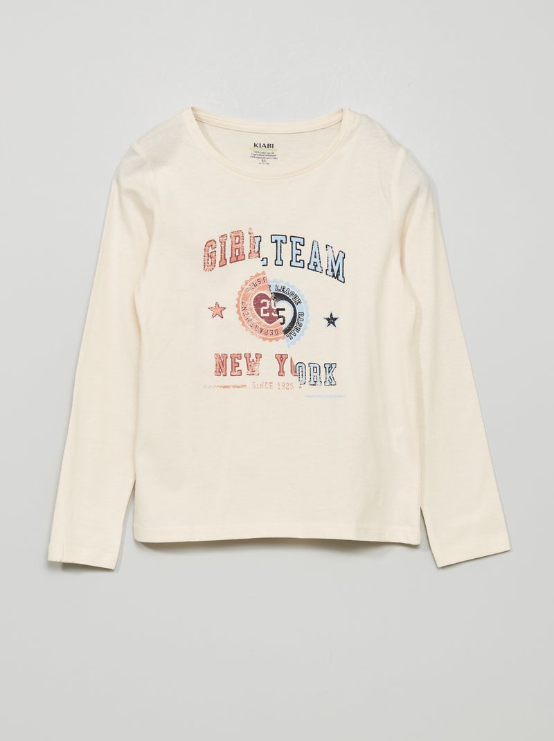 Camiseta de punto con estampado BEIGE - Kiabi