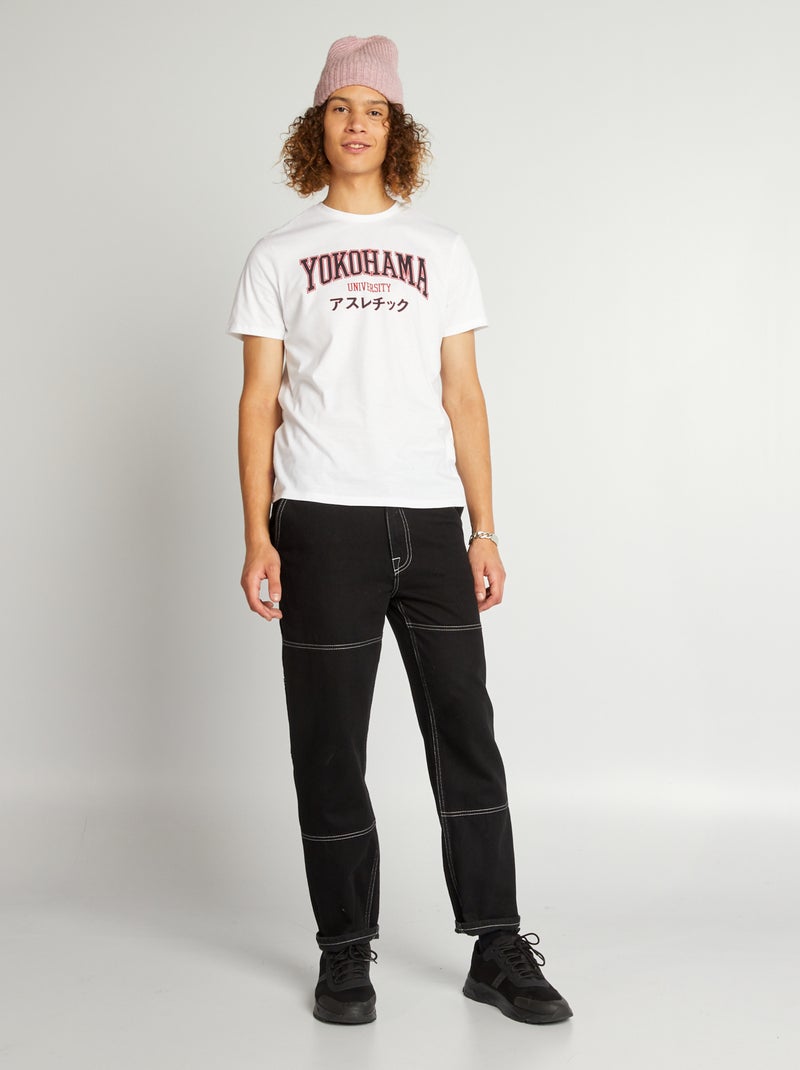 Camiseta de punto con estampado BLANCO - Kiabi