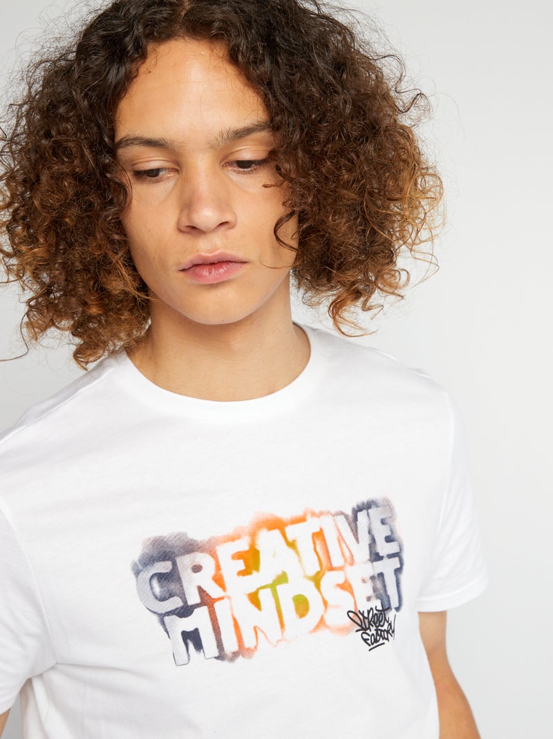 Camiseta de punto con estampado BLANCO - Kiabi