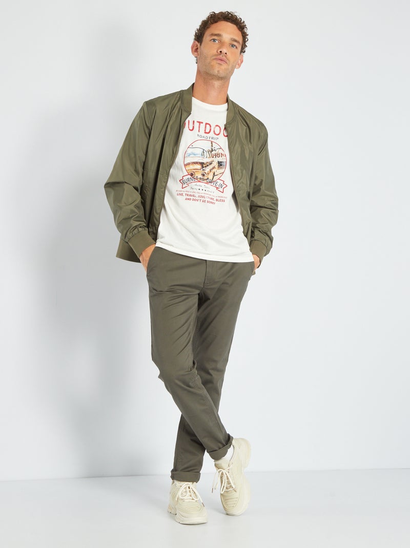 Camiseta de punto con estampado BLANCO - Kiabi