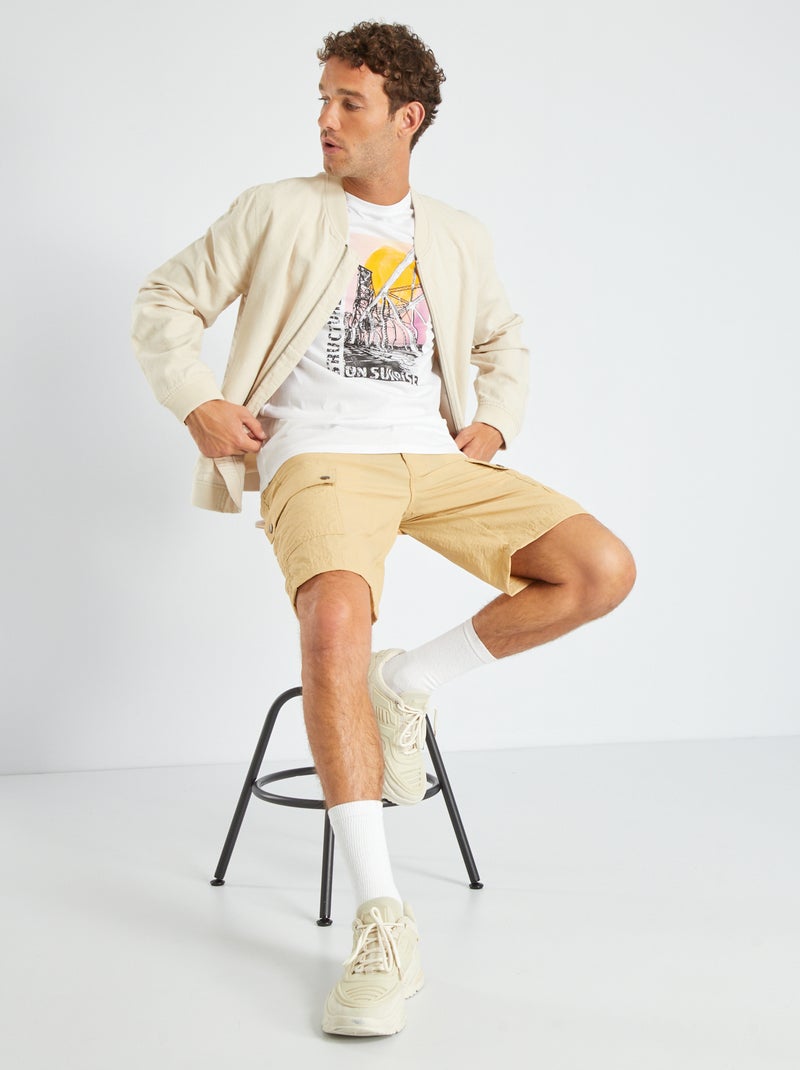 Camiseta de punto con estampado BLANCO - Kiabi