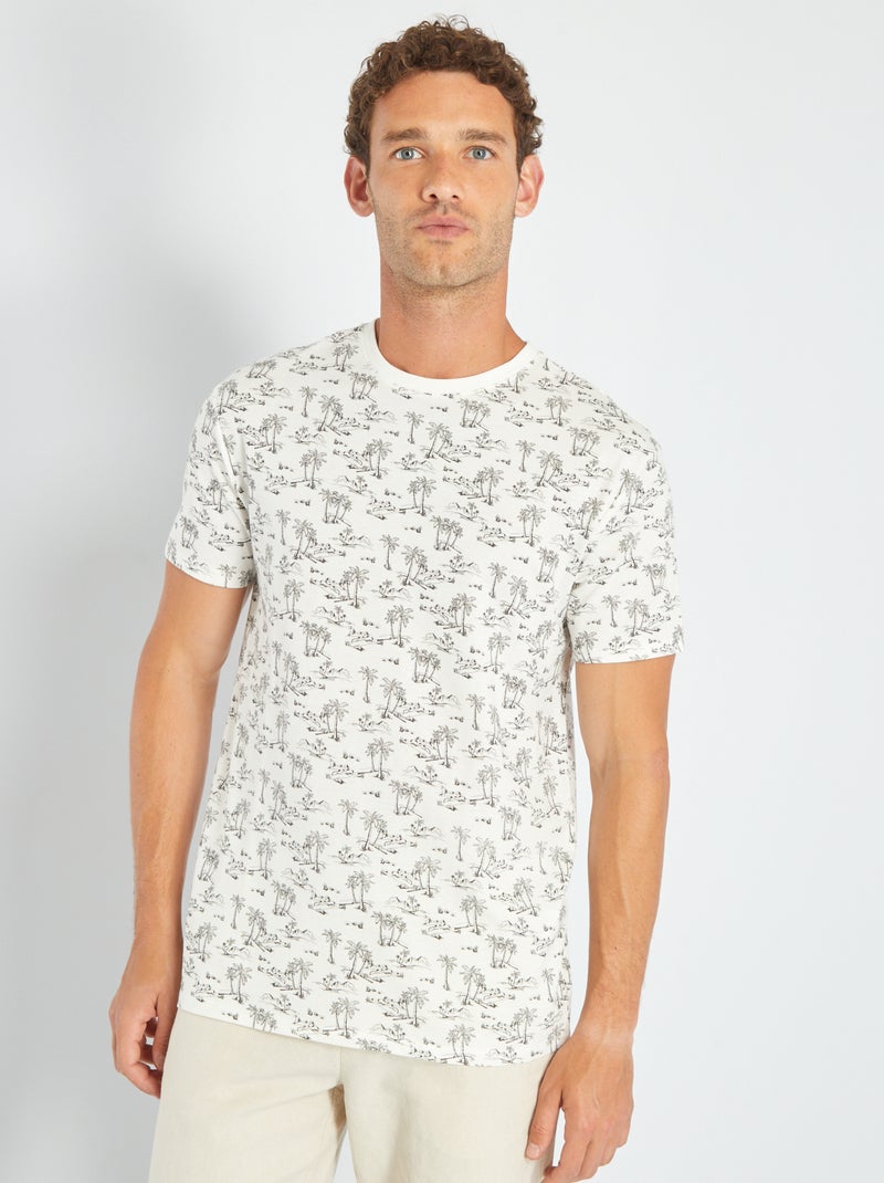 Camiseta de punto con estampado BLANCO - Kiabi