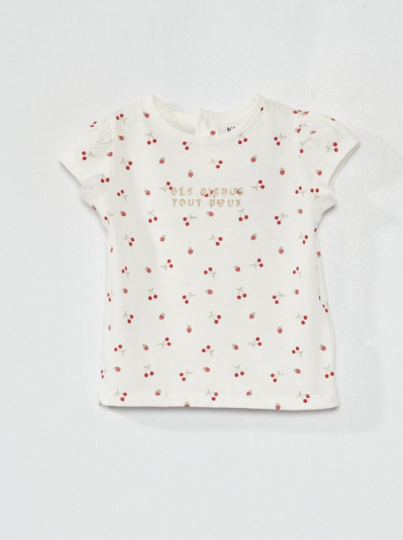 Camiseta de punto con estampado BLANCO - Kiabi