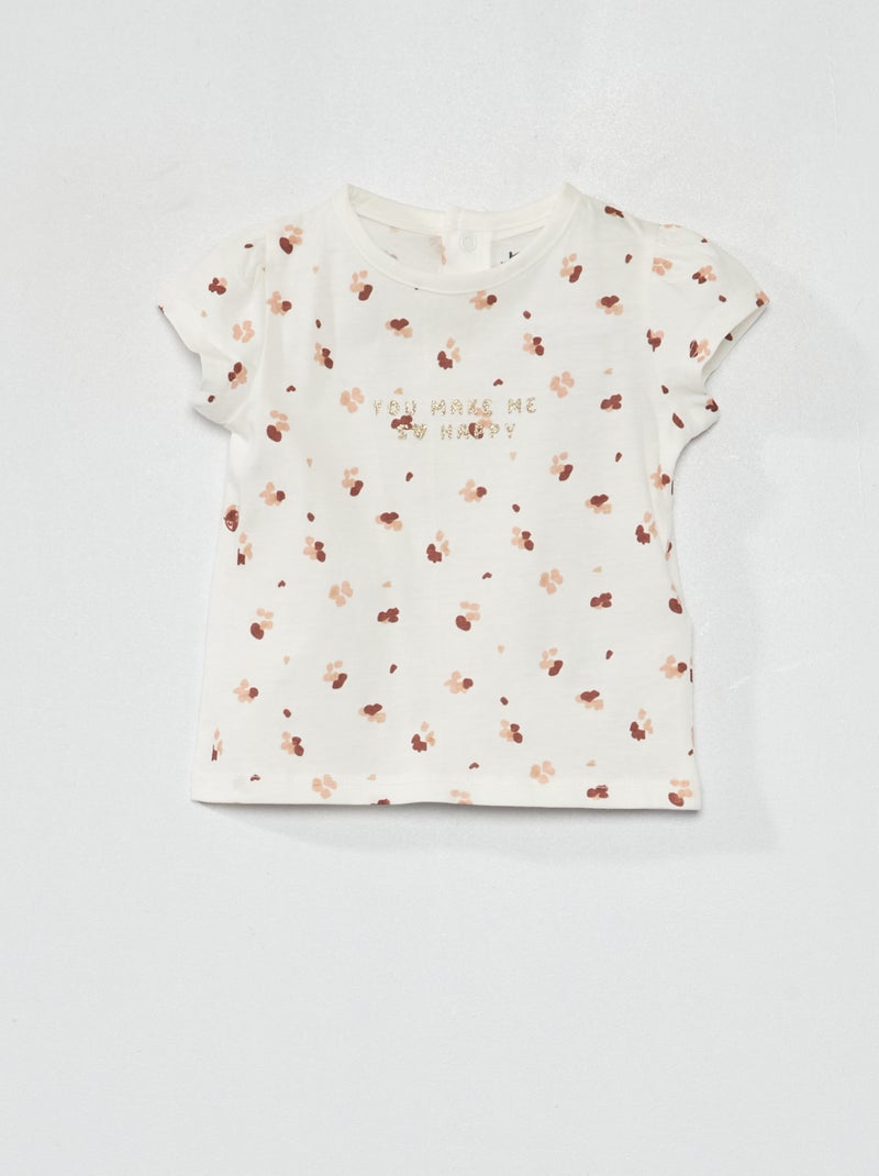 Camiseta de punto con estampado BLANCO - Kiabi