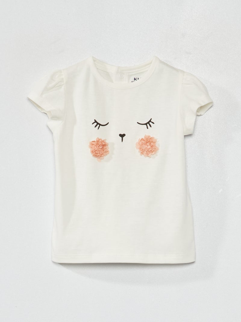 Camiseta de punto con estampado BLANCO - Kiabi