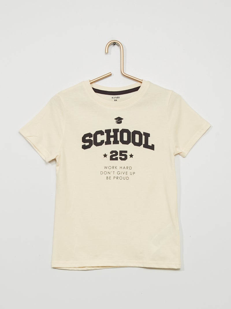Camiseta de punto con estampado BLANCO - Kiabi
