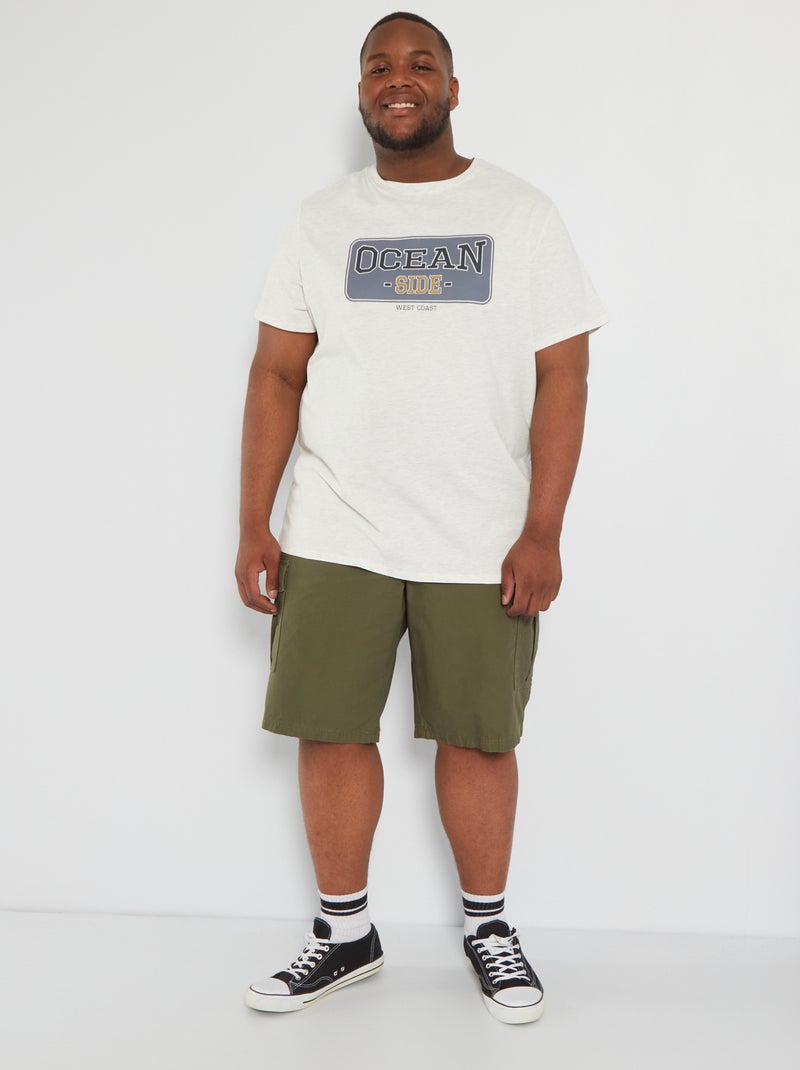 Camiseta de punto con estampado BLANCO - Kiabi
