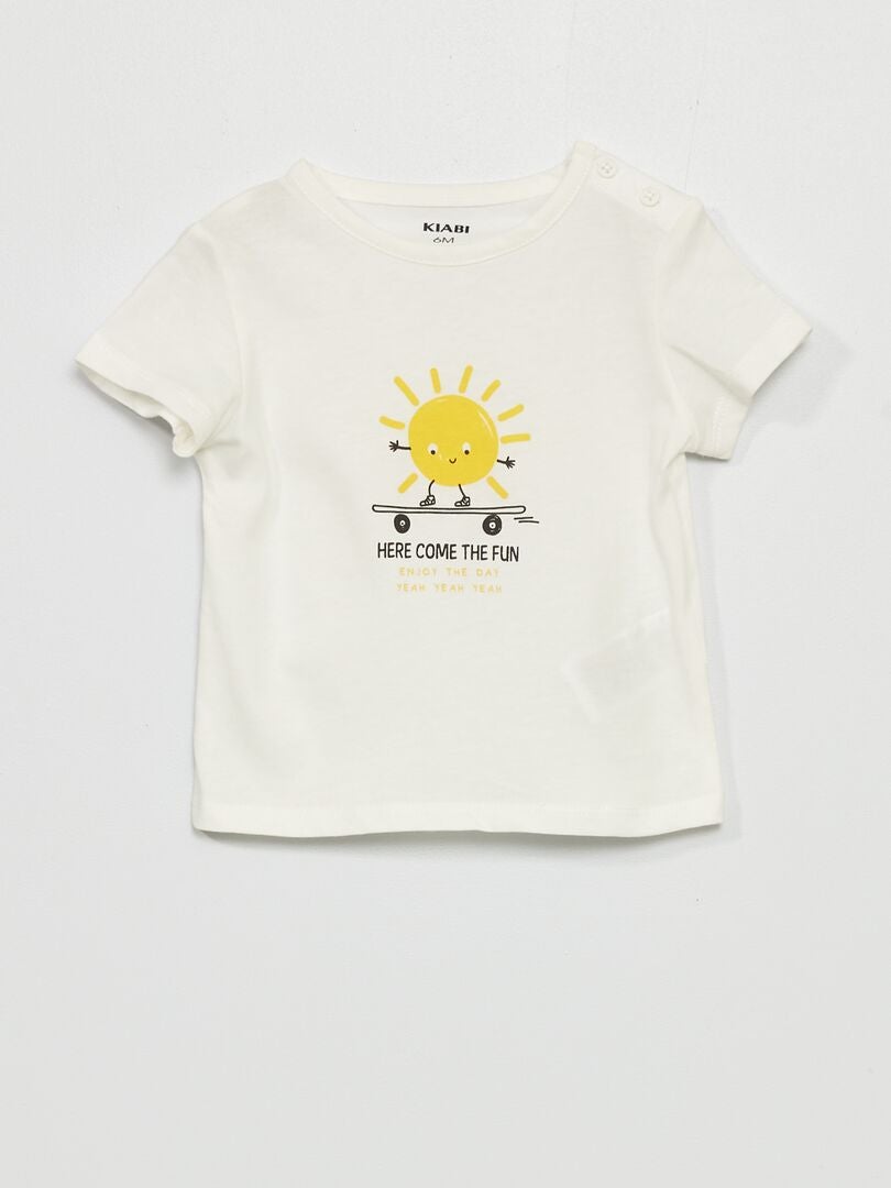 Camiseta de punto con estampado BLANCO - Kiabi