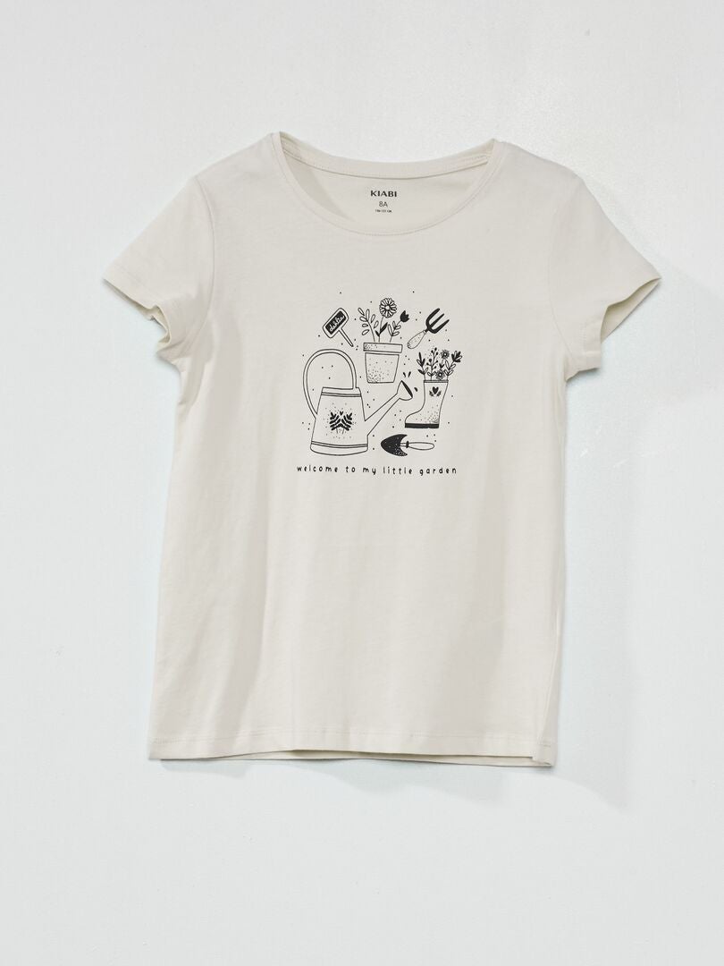 Camiseta de punto con estampado BLANCO - Kiabi