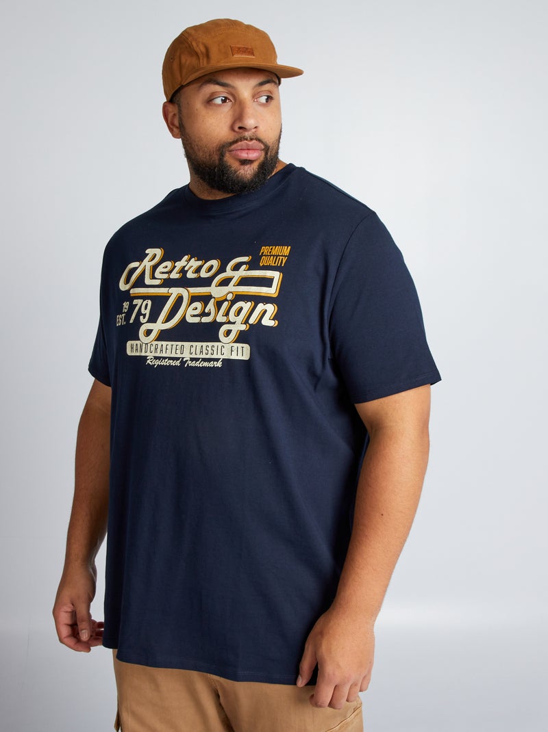 Camiseta de punto con estampado delantero AZUL - Kiabi