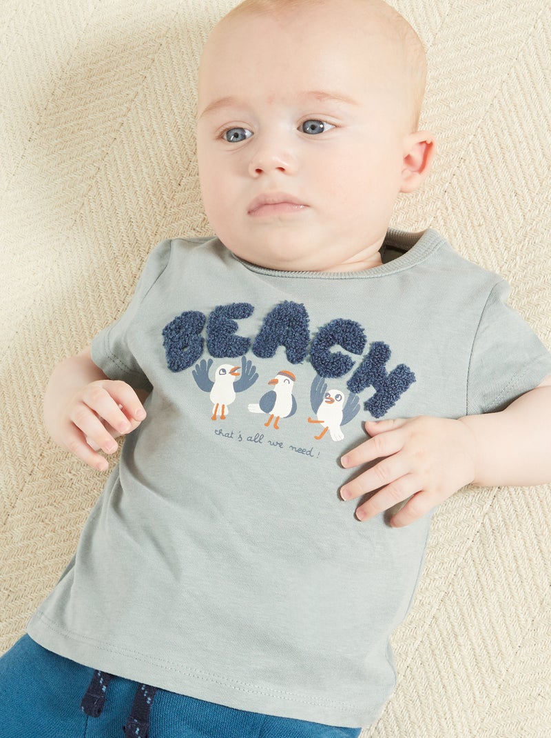 Camiseta de punto con estampado divertido AZUL - Kiabi