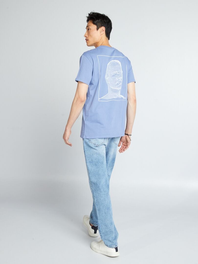 Camiseta de punto con estampado en el pecho AZUL - Kiabi