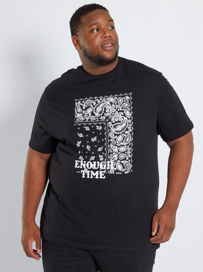 Camiseta de punto con estampado gráfico Negro - Kiabi