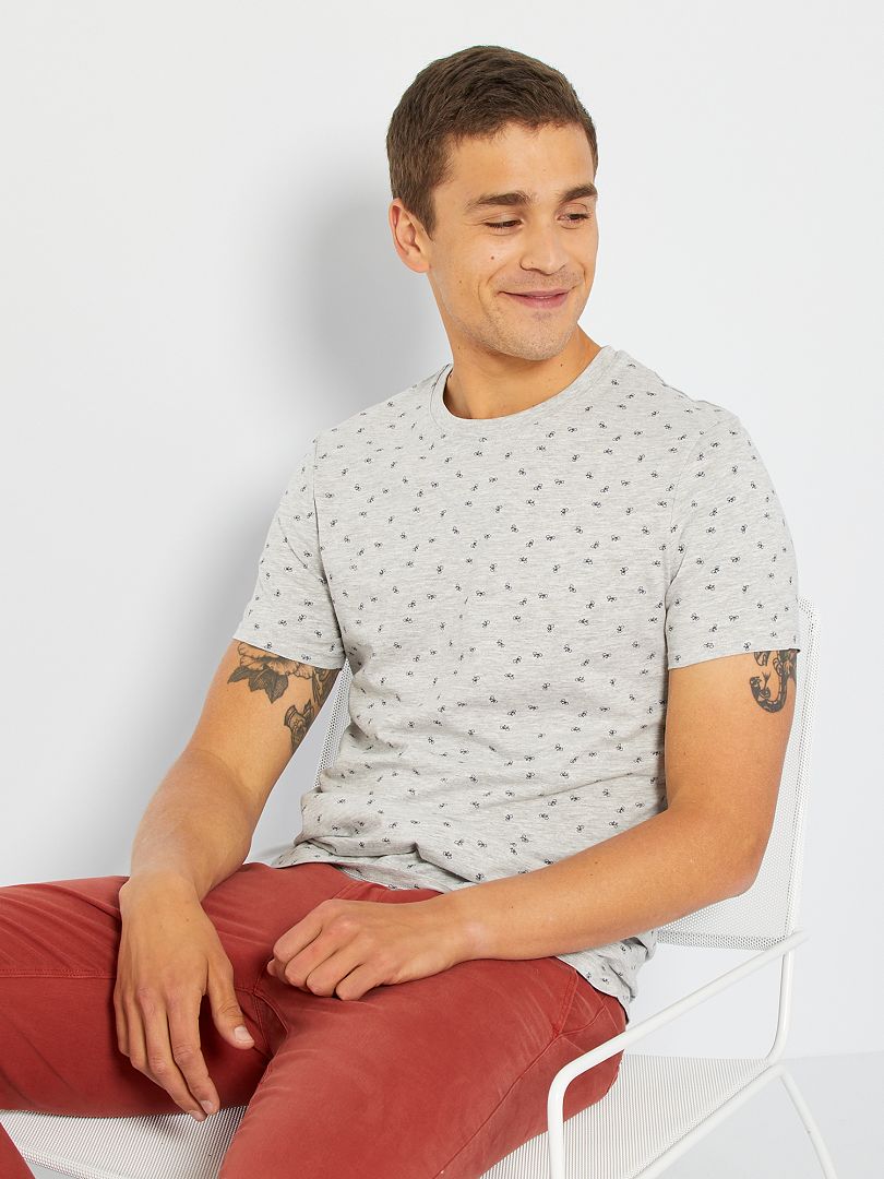 Camiseta de punto con estampado GRIS - Kiabi