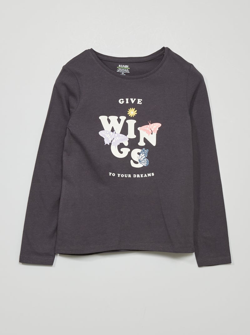 Camiseta de punto con estampado GRIS - Kiabi