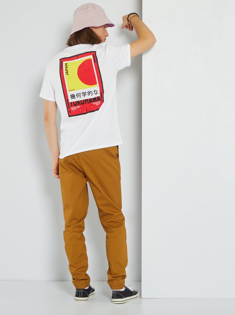 Camiseta de punto con estampado 'Japón' Blanco - Kiabi