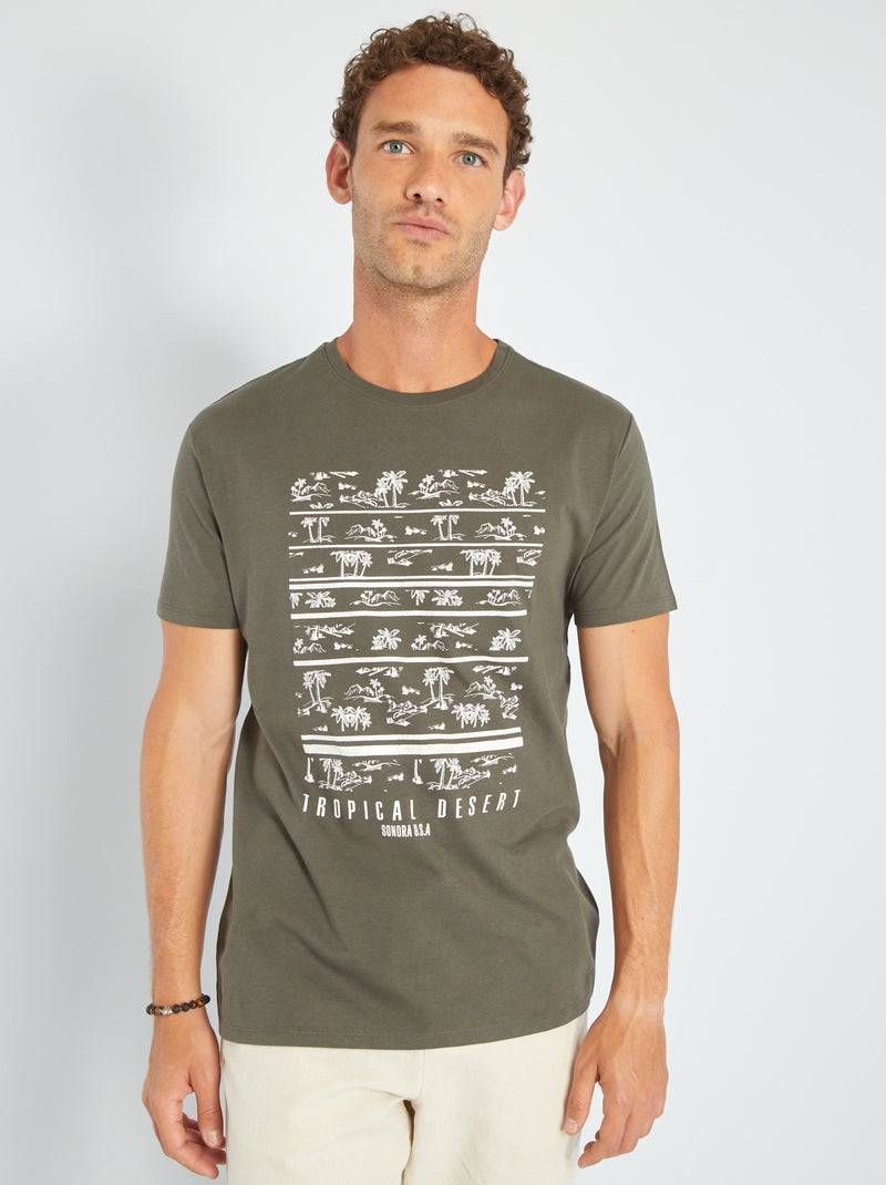 Camiseta de punto con estampado KAKI - Kiabi