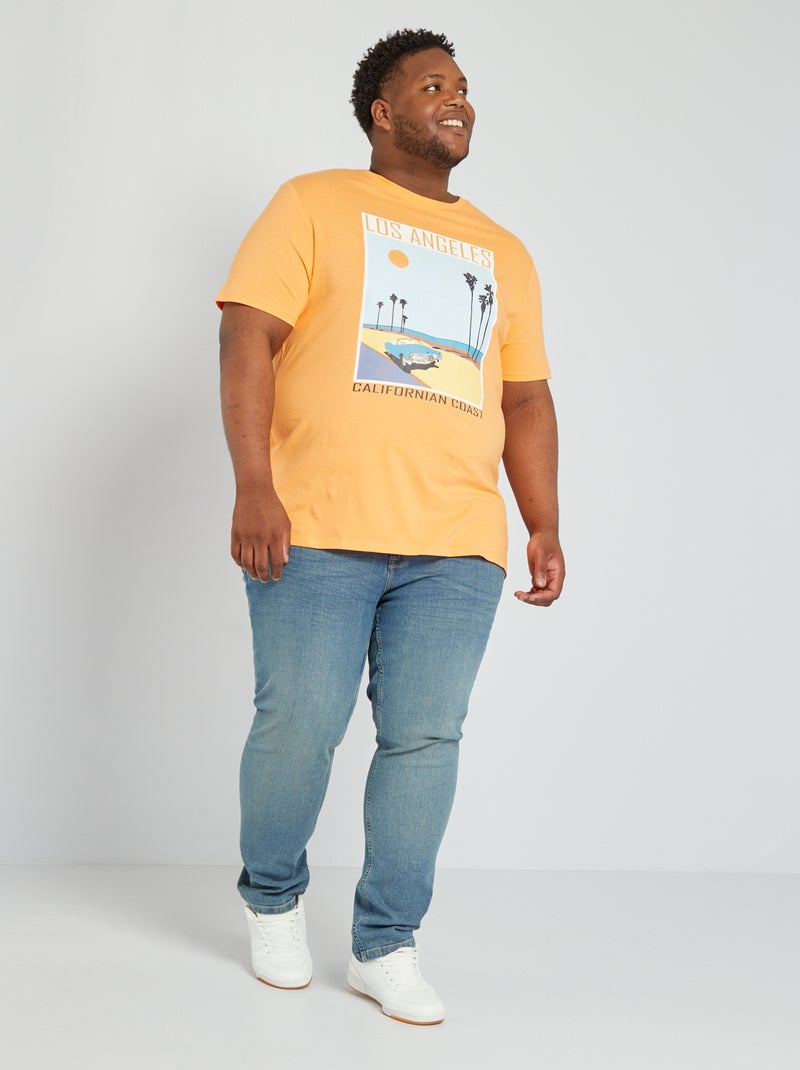 Camiseta de punto con estampado NARANJA - Kiabi