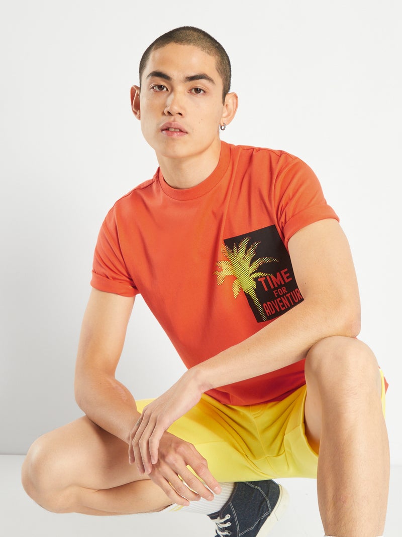Camiseta de punto con estampado NARANJA - Kiabi