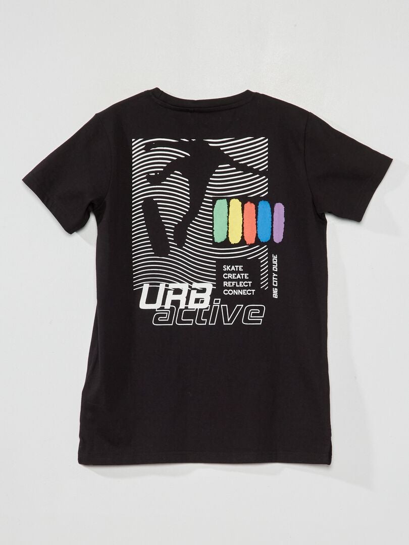 Camiseta de punto con estampado negro - Kiabi