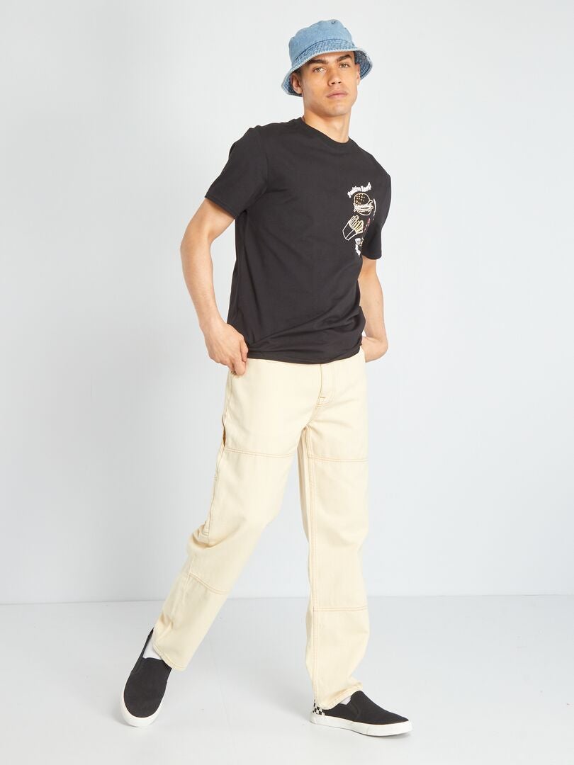 Camiseta de punto con estampado Negro - Kiabi