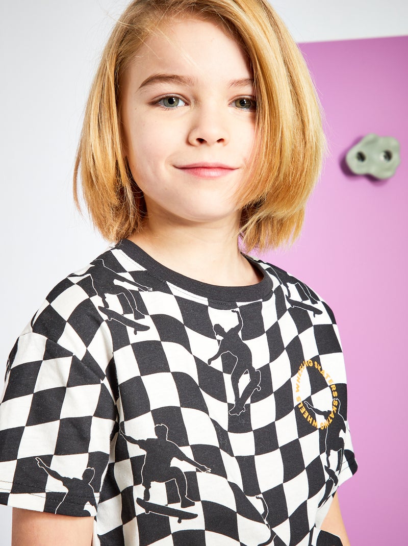 Camiseta de punto con estampado NEGRO - Kiabi