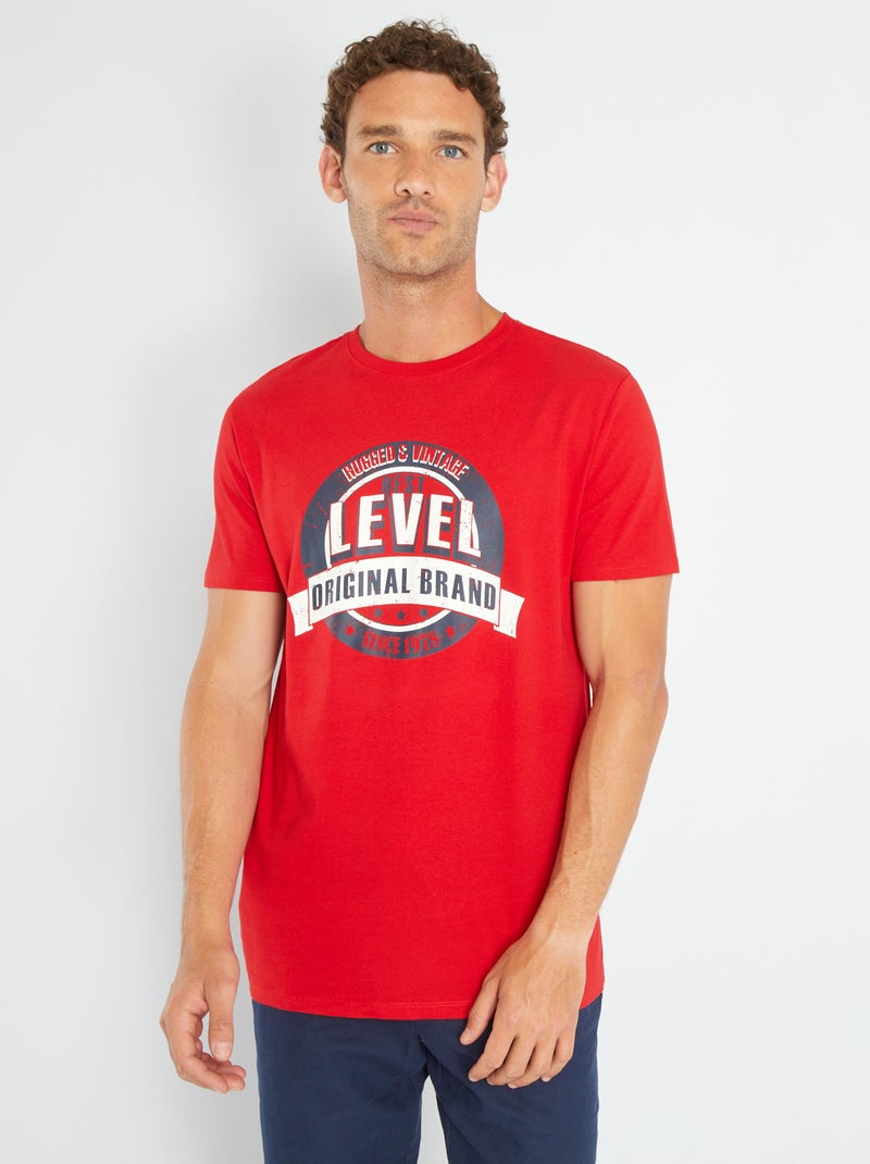 Camiseta de punto con estampado ROJO - Kiabi