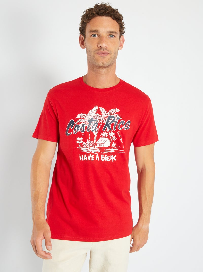 Camiseta de punto con estampado ROJO - Kiabi