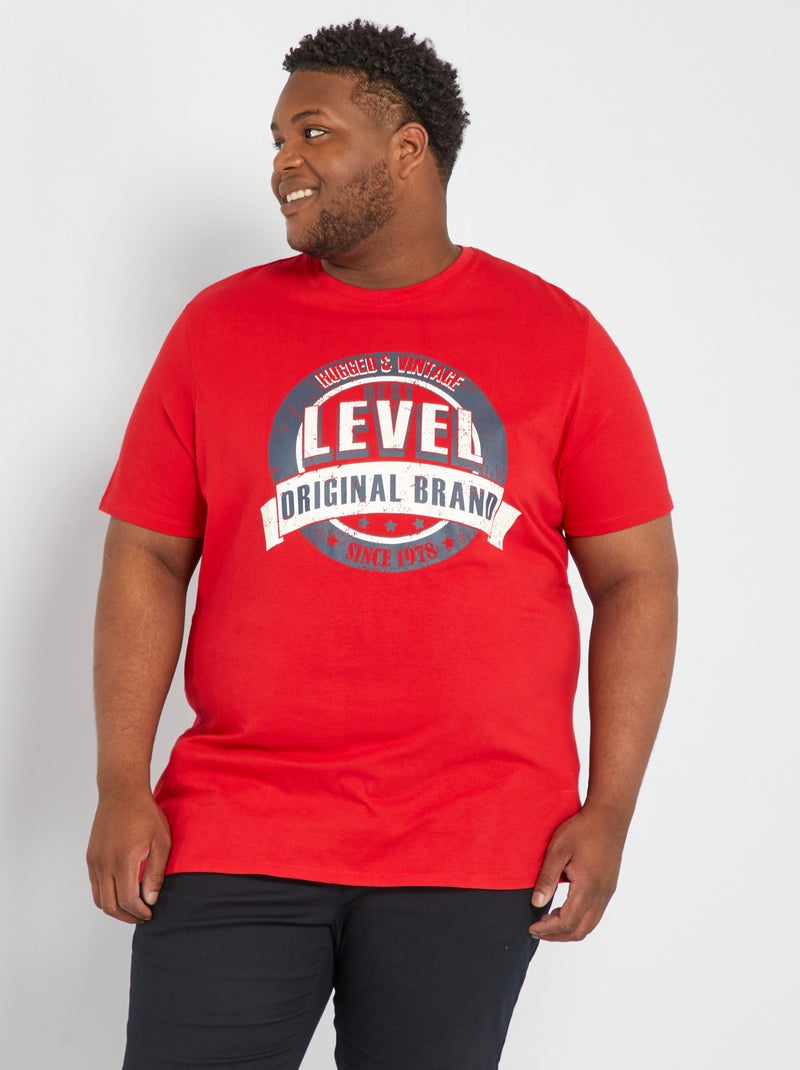 Camiseta de punto con estampado ROJO - Kiabi