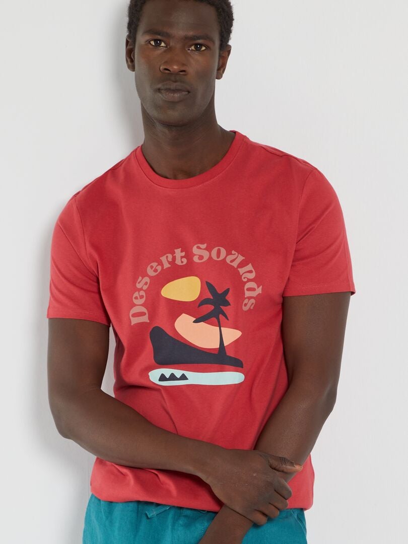Camiseta de punto con estampado ROJO - Kiabi