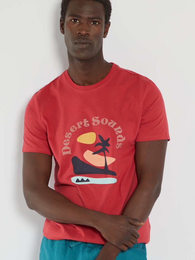Camiseta de punto con estampado ROJO - Kiabi