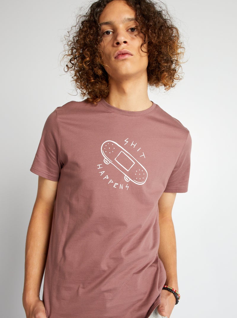Camiseta de punto con estampado ROSA - Kiabi