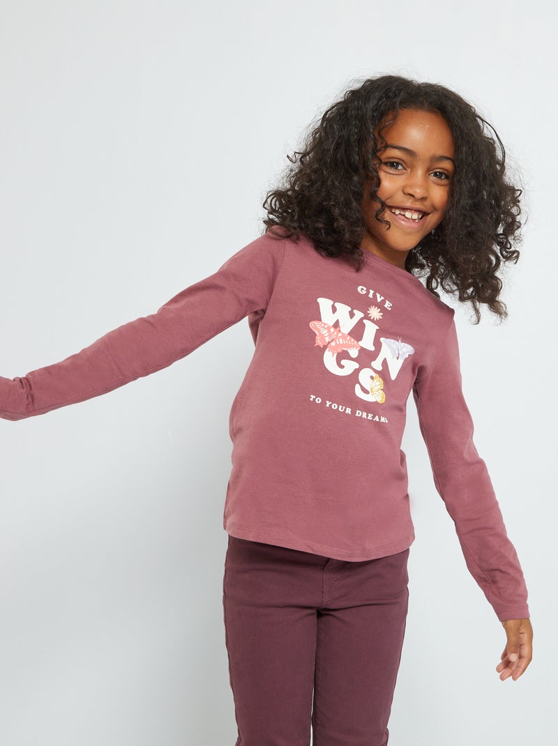 Camiseta de punto con estampado ROSA - Kiabi