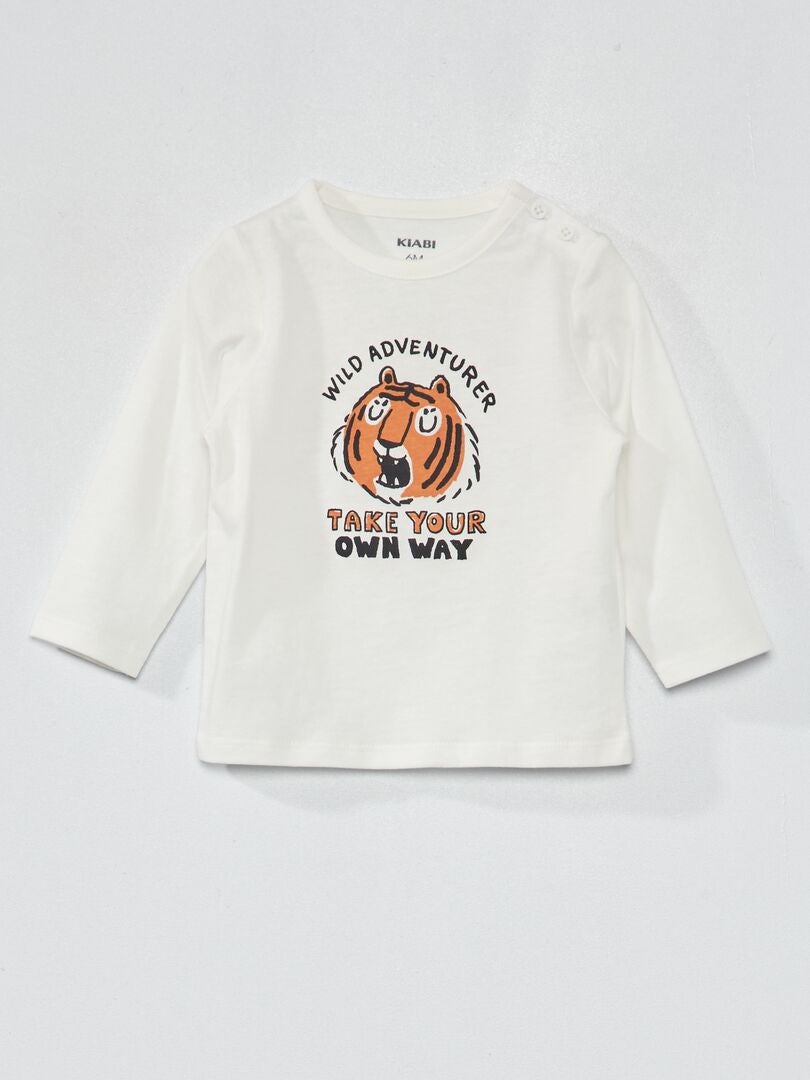 Camiseta de punto con estampado TIGRE DE NIEVE - Kiabi