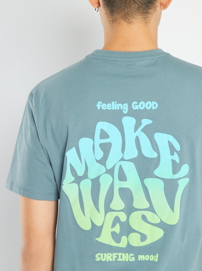 Camiseta de punto con estampado trasero AZUL - Kiabi